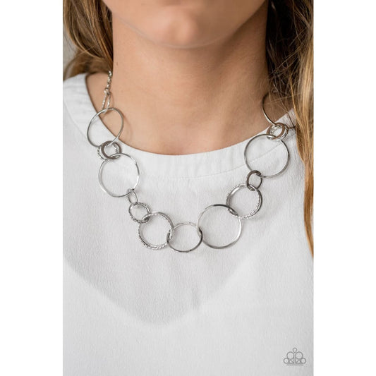 Paparazzi Follow The RINGLEADER - Silver Necklaces