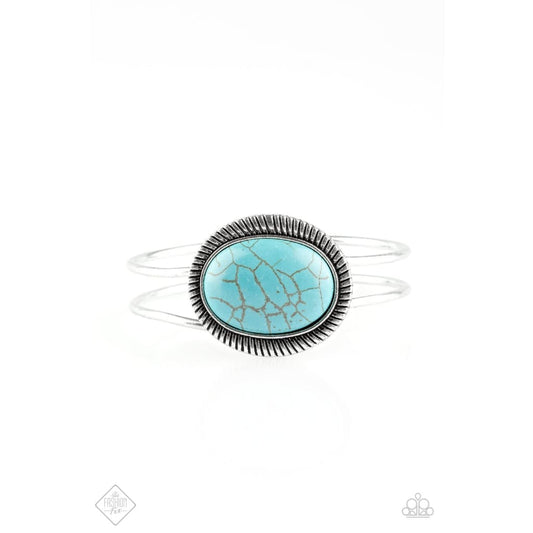Paparazzi FRONTIER and Center - Blue Bracelets