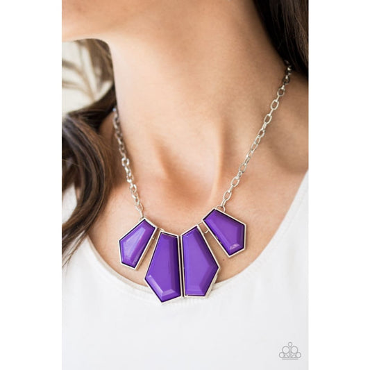 Paparazzi Get Up and GEO - Purple Necklaces