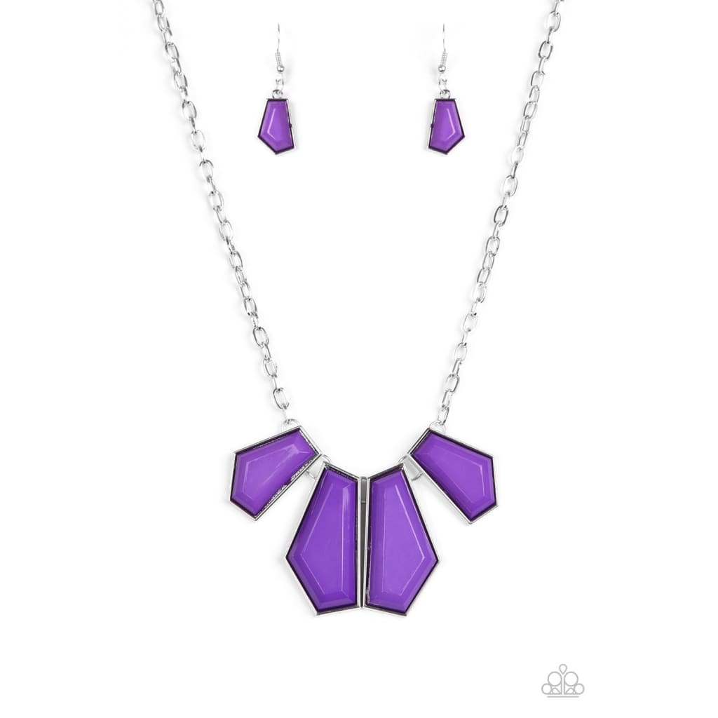 Paparazzi Get Up and GEO - Purple Necklaces