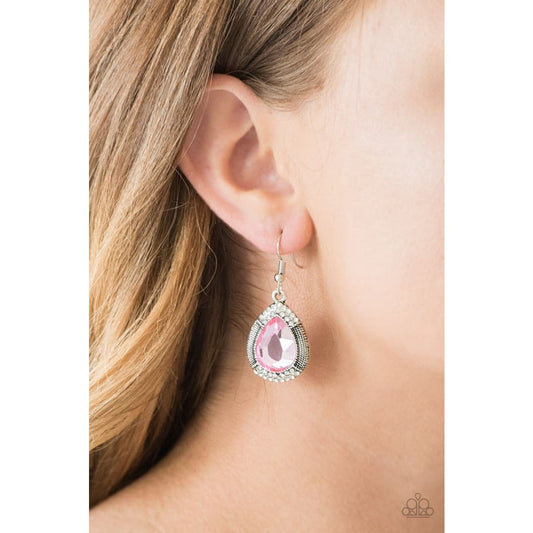 Paparazzi Grandmaster Shimmer - Pink Earrings