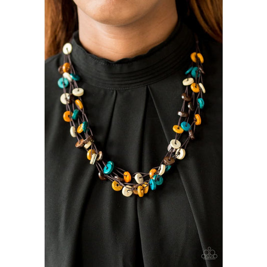 Paparazzi Hoppin Honolulu - Multi Wood Necklace