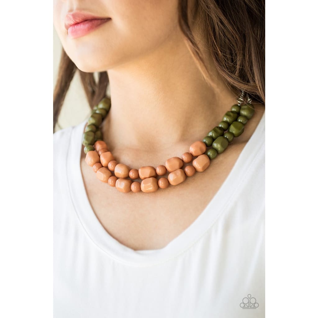 Paparazzi Island Excursion - Green Bead Necklace