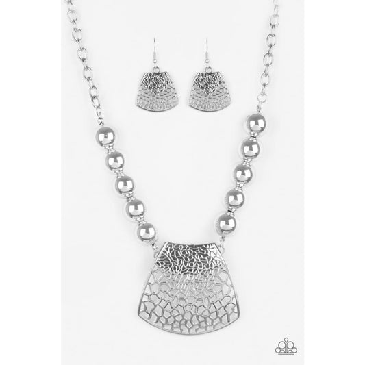 Paparazzi Large and In Charge - Silver Necklaces
