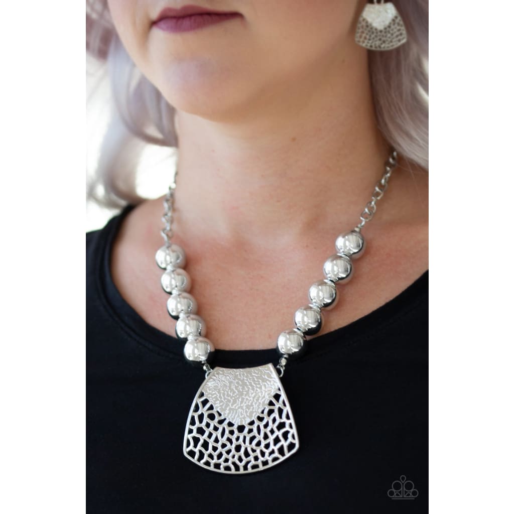 Paparazzi Large and In Charge - Silver Necklaces