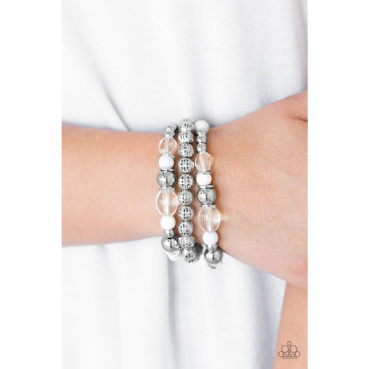 Paparazzi Malibu Marina - White Bracelet