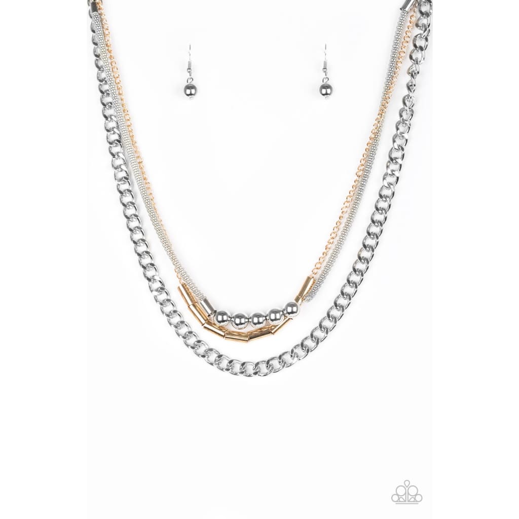 Paparazzi Metal Melee - Silver Bead Necklace