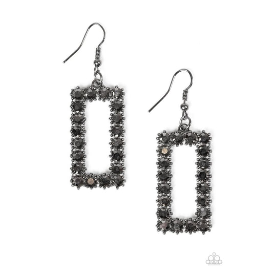 Paparazzi Mirror, Mirror - Black Earring
