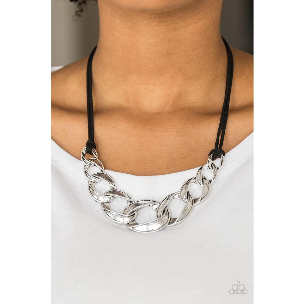 Paparazzi Naturally Nautical - Black Suede Necklace