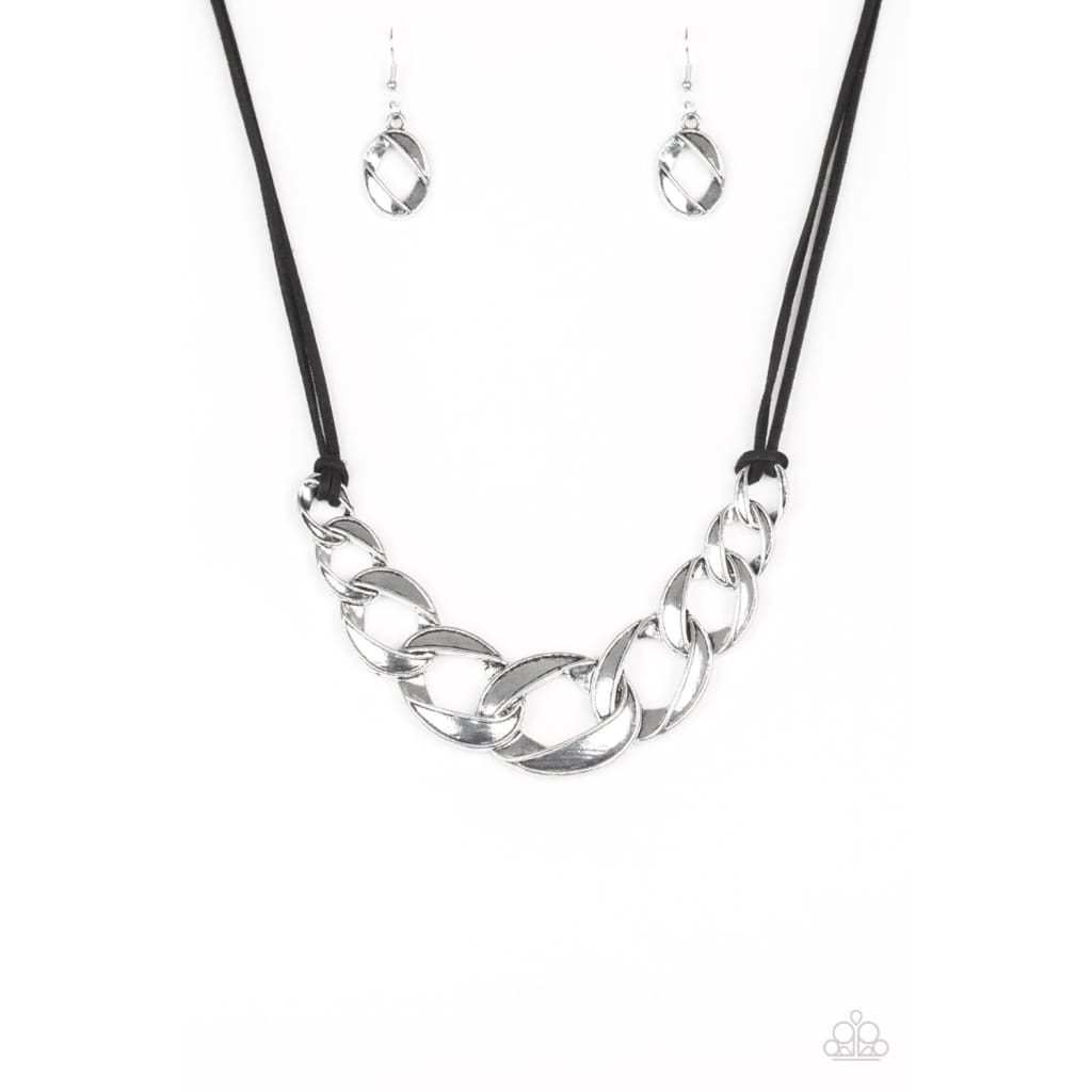 Paparazzi Naturally Nautical - Black Suede Necklace