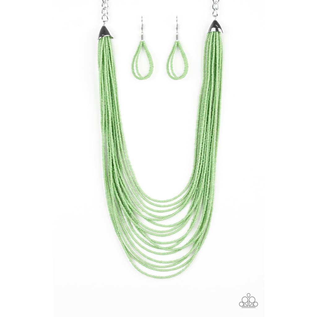 Paparazzi Peacefully Pacific - Green Necklace