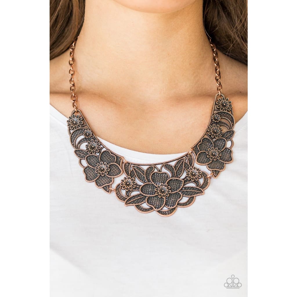 Paparazzi Petunia Paradise - Copper Necklaces