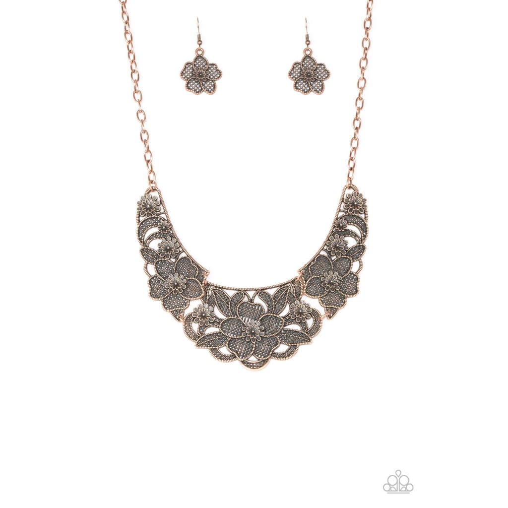 Paparazzi Petunia Paradise - Copper Necklaces