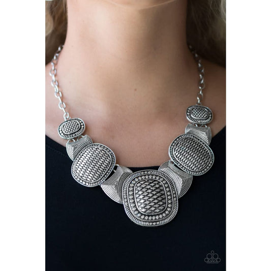 Paparazzi Prehistoric Powerhouse - Silver Necklace