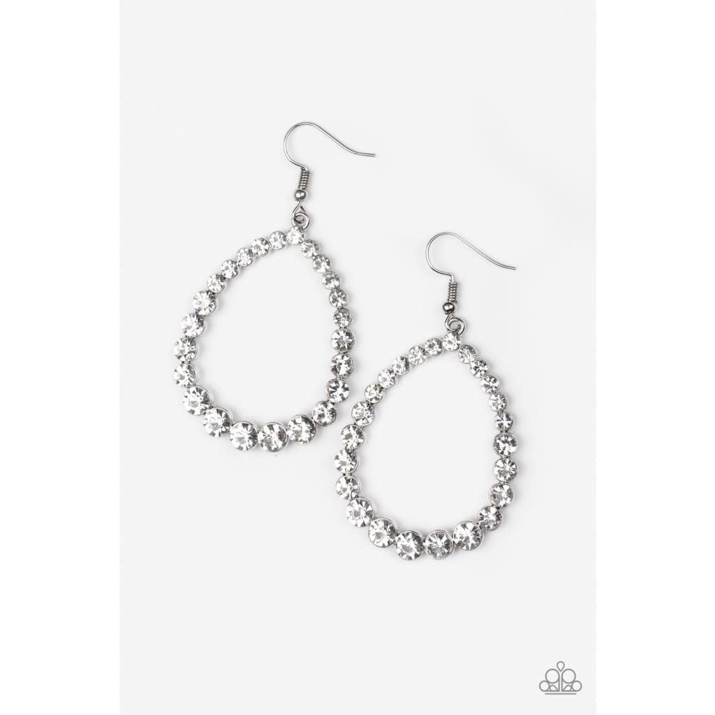 Paparazzi Rise and Sparkle! - White Earrings