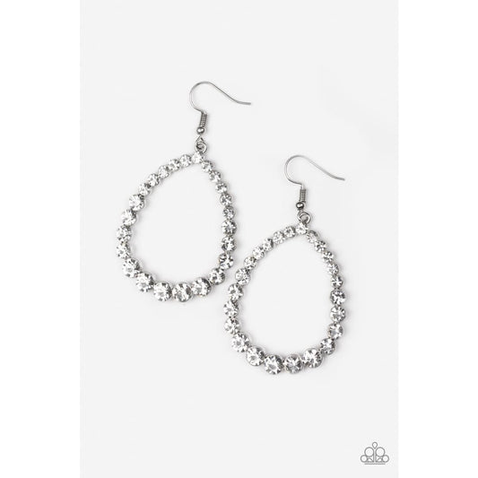 Paparazzi Rise and Sparkle! - White Earrings