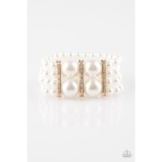 Paparazzi Romance Remix - Gold Pearl Bracelet