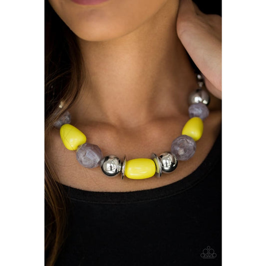 Paparazzi South Shore Sensation - Yellow Bead Necklace