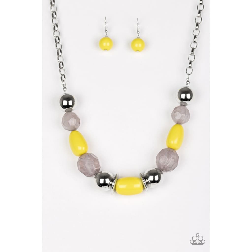 Paparazzi South Shore Sensation - Yellow Bead Necklace
