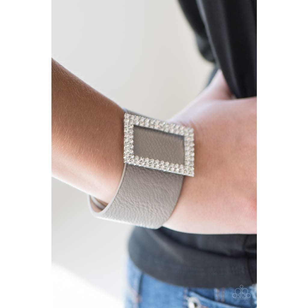 Paparazzi STUNNING For You - Silver Leather Bracelet