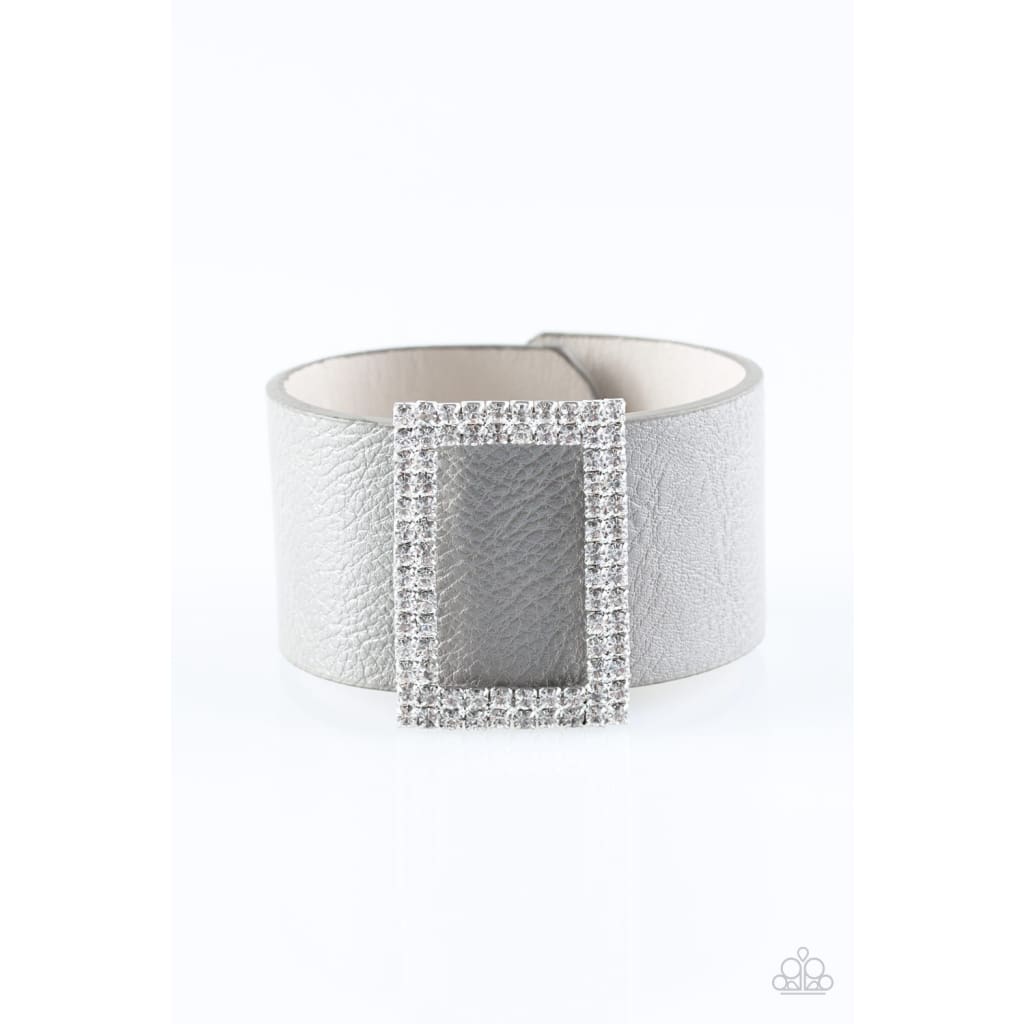 Paparazzi STUNNING For You - Silver Leather Bracelet