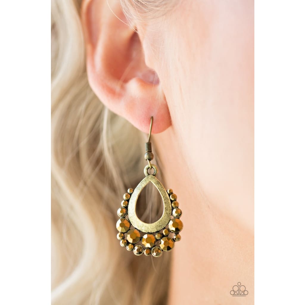 Paparazzi Table For Two - Brass Earrings