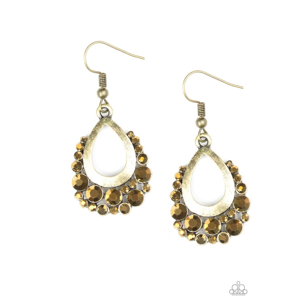 Paparazzi Table For Two - Brass Earrings