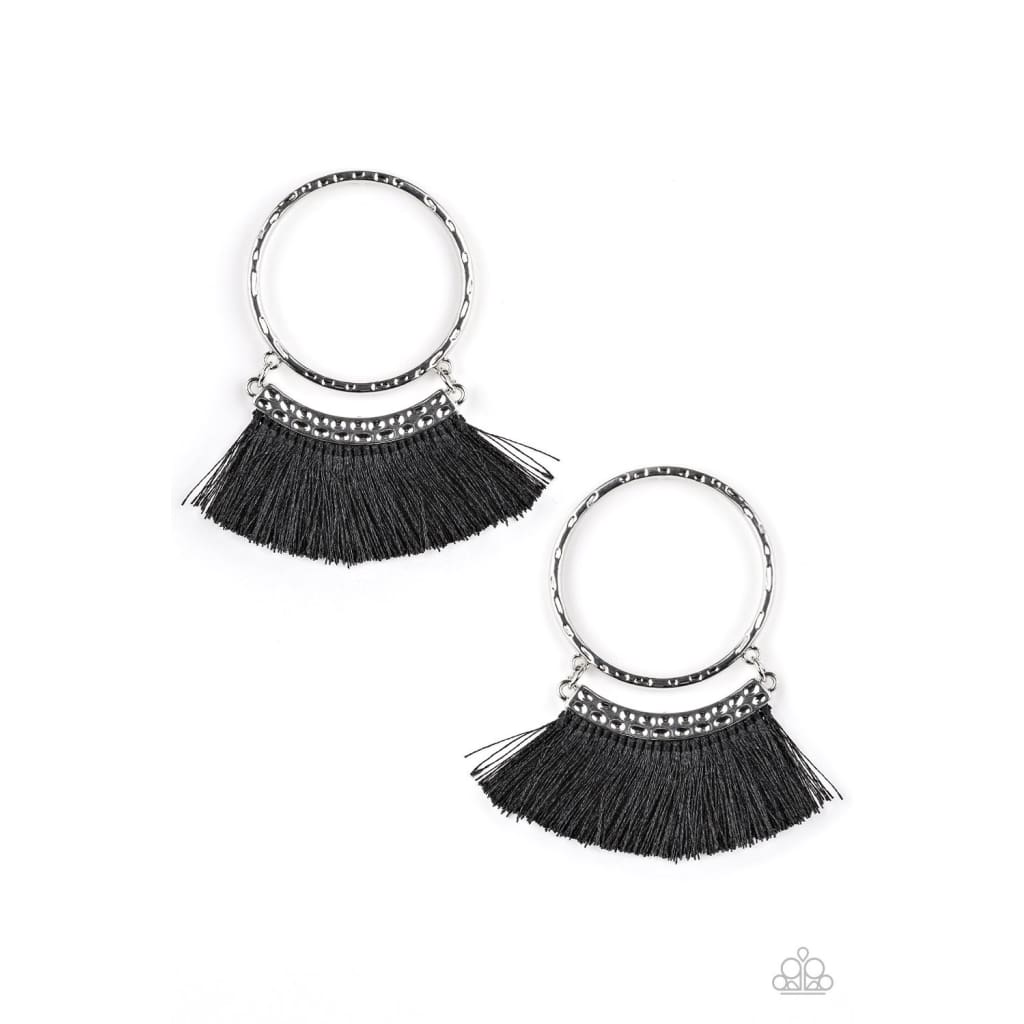 Paparazzi This Is Sparta! - Black Hoop Earrings