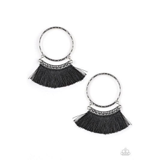 Paparazzi This Is Sparta! - Black Hoop Earrings