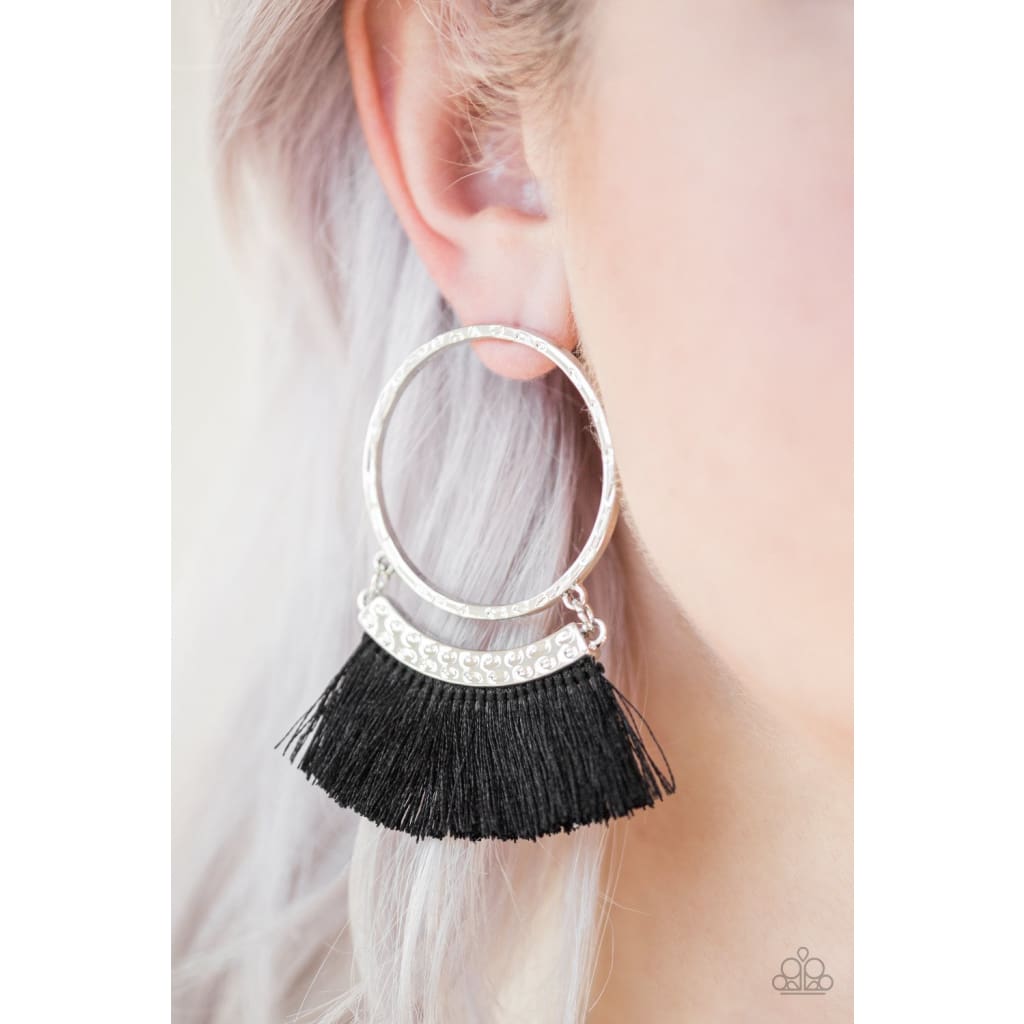 Paparazzi This Is Sparta! - Black Hoop Earrings
