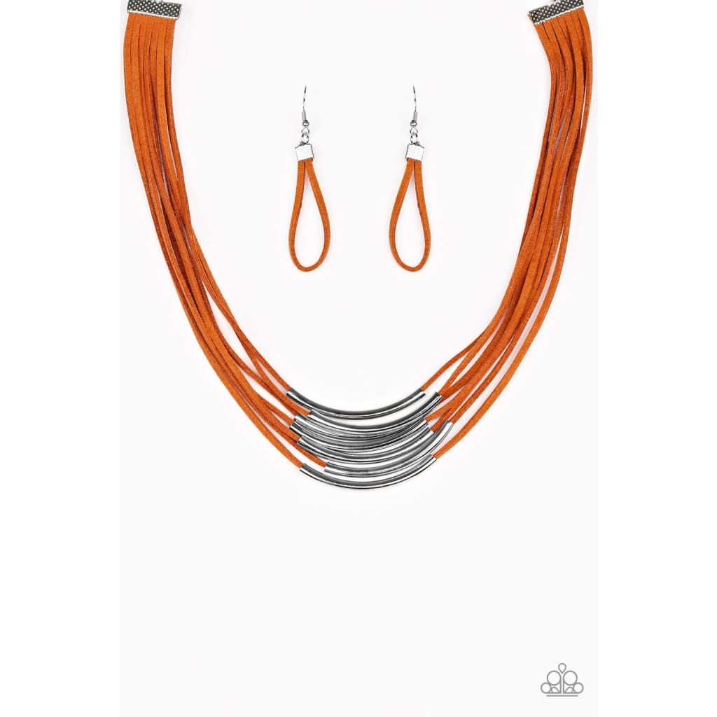 Paparazzi Walk The WALKABOUT - Orange Necklace