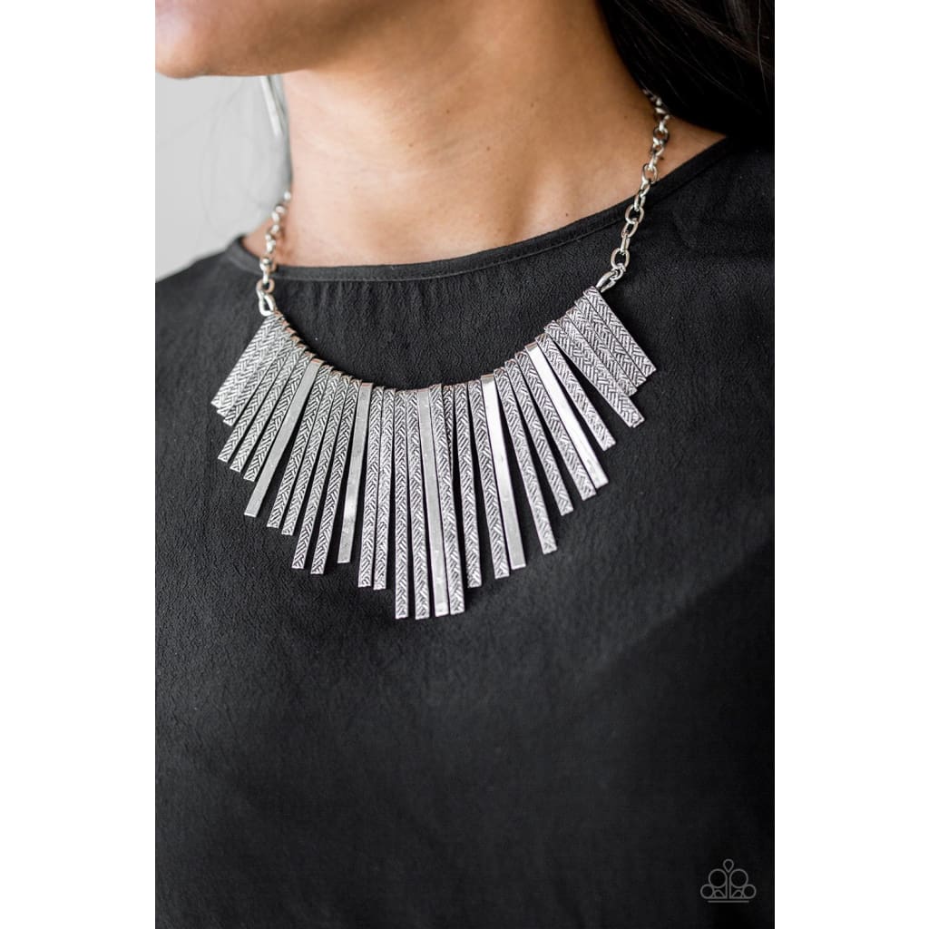 Paparazzi Welcome To The Pack - Silver Necklaces