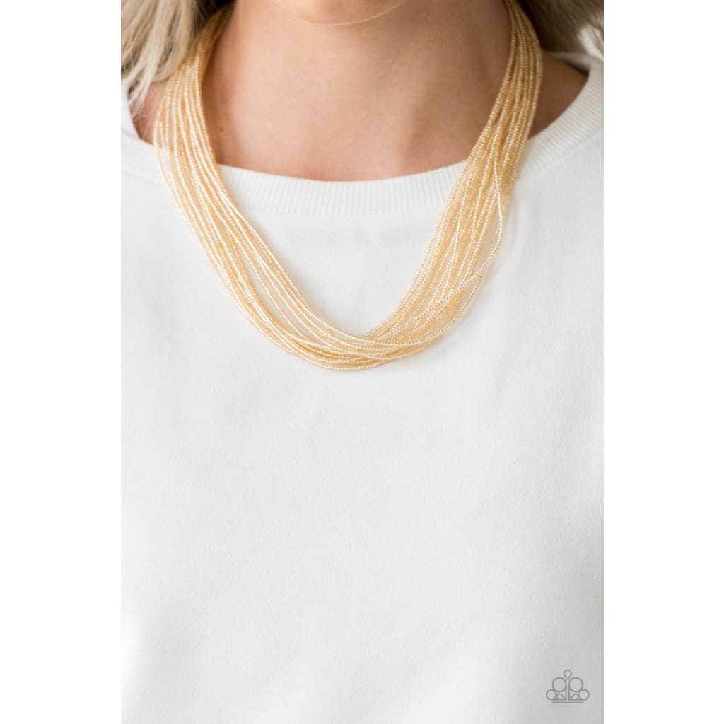 Paparazzi Wide Open Spaces - Gold Seed Bead Necklace