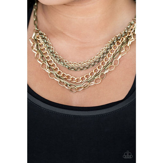 Paparazzi Word On The Street - Brass Necklace