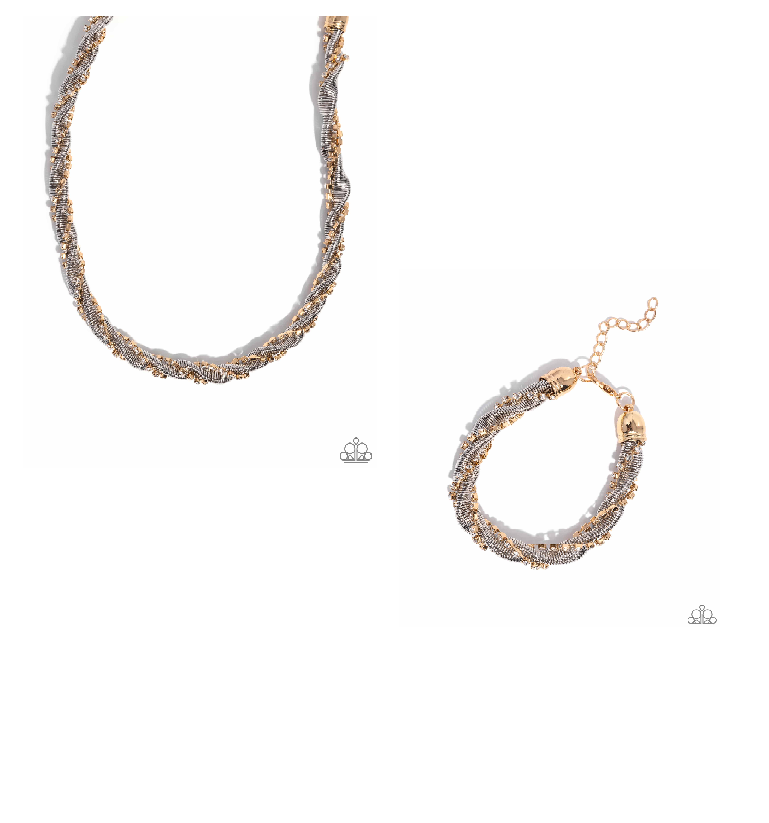Candid Coils - Multi Necklace and Coiled Champion - Multi Bracelet Set